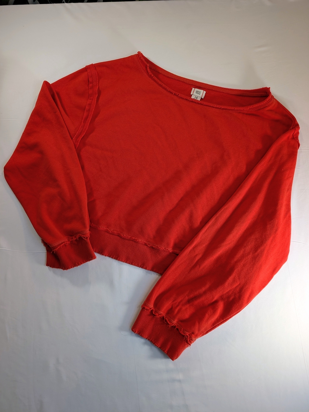 BDG Red/Orange Cropped Crewneck Sweater